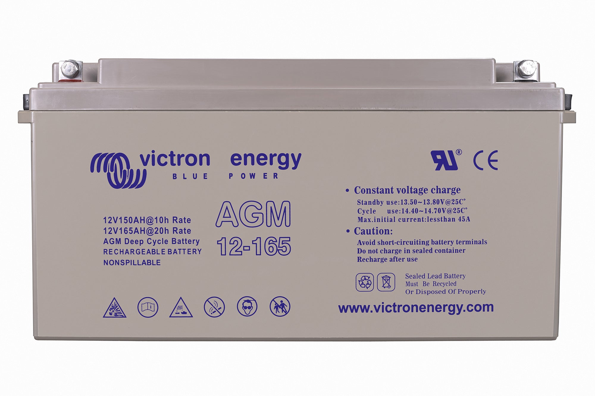Victron 12V/165Ah AGM Deep Cycle Battery (M8) BAT412151085