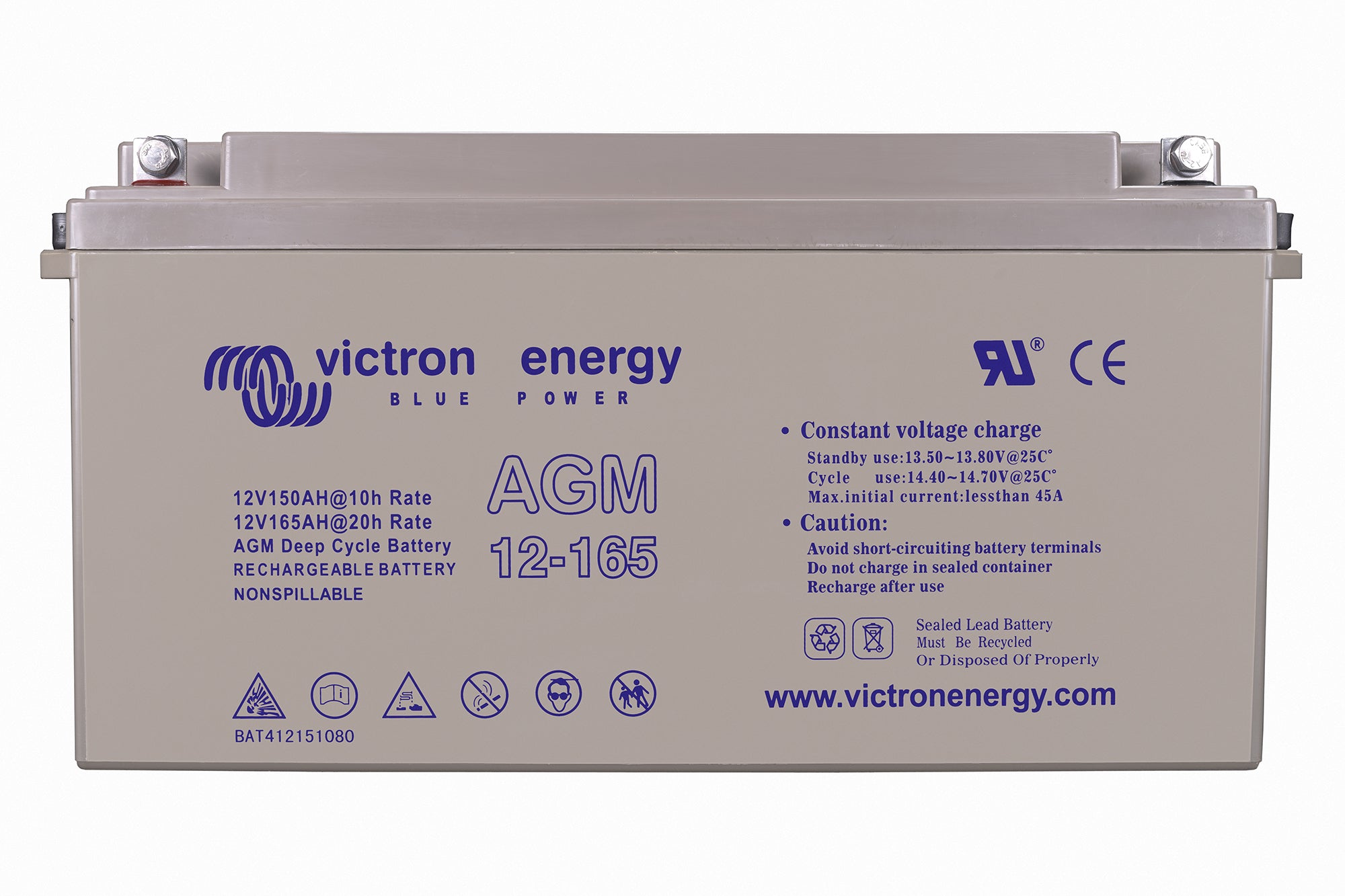 Victron 12V/165Ah AGM Deep Cycle Battery BAT412151084